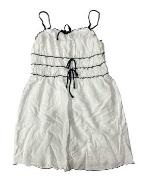 Kirious Los Angeles White Sundress with Black Trim and Adjustable Straps size XL
